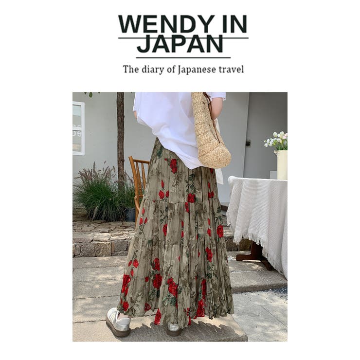 花柄シワ加工ロングスカート | WITCH | 詳細画像10 