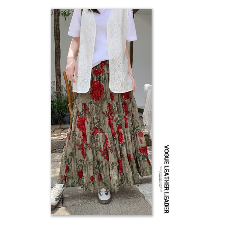 花柄シワ加工ロングスカート | WITCH | 詳細画像16 