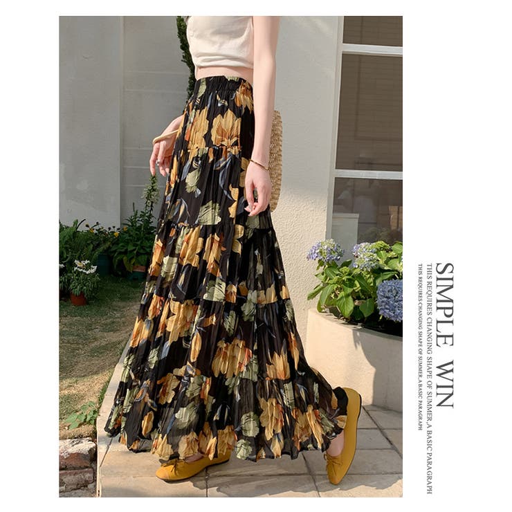 花柄シフォンフレアロングスカート | WITCH | 詳細画像10 