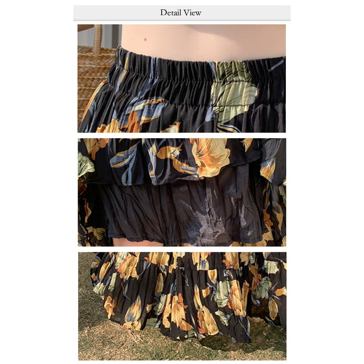 花柄シフォンフレアロングスカート | WITCH | 詳細画像5 