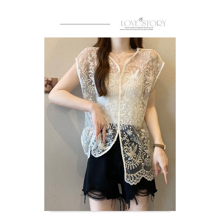 透かし編み シアーレース ジレ ベスト | WITCH | 詳細画像8 