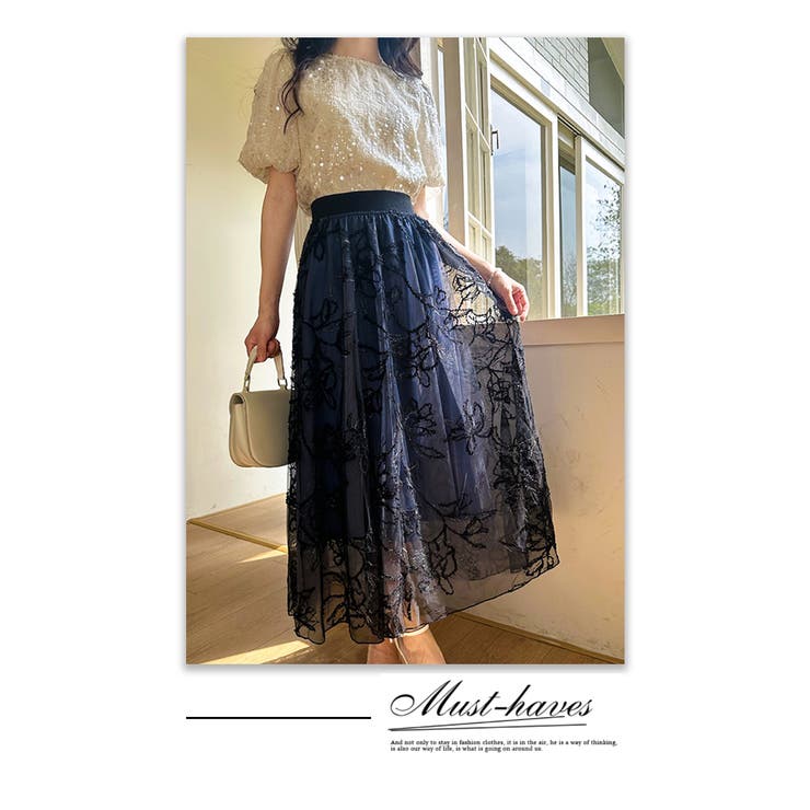 ★大人気商品★ モール刺繍フラワースカート[品番：HERW0005710]｜WITCH スカート