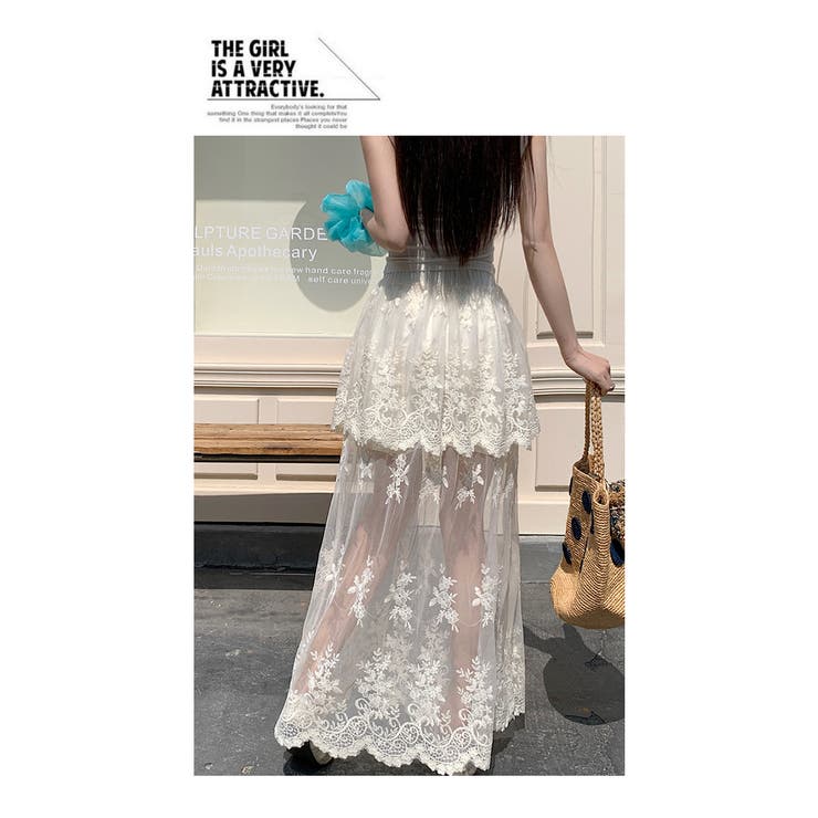 レーススカート重ね着 シアー チュールペチスカート | WITCH | 詳細画像12 