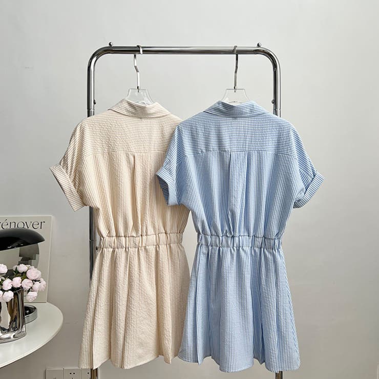 選べる2TYPE半袖ストライプシャツワンピース | WITCH | 詳細画像4 