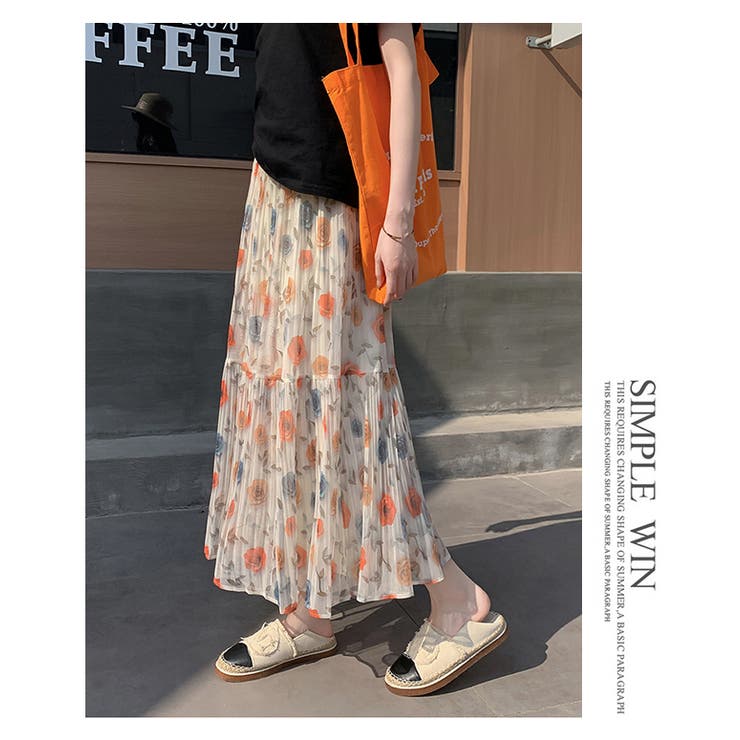 花柄落ち感チュールプリーツスカート | WITCH | 詳細画像12 