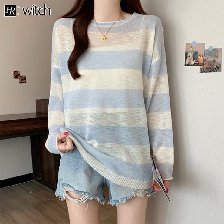 シアーサマーボーダーニットトップス | WITCH | 詳細画像1 