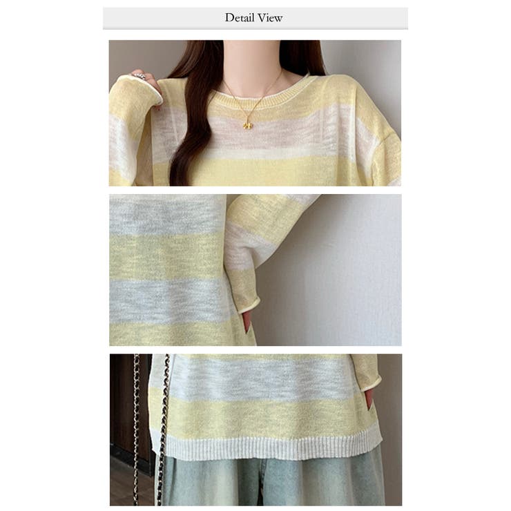 シアーサマーボーダーニットトップス | WITCH | 詳細画像4 