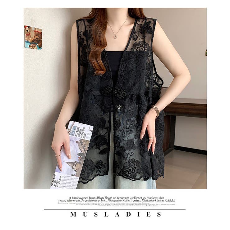 シースルージレ レースベスト[品番：HERW0005770]｜WITCH