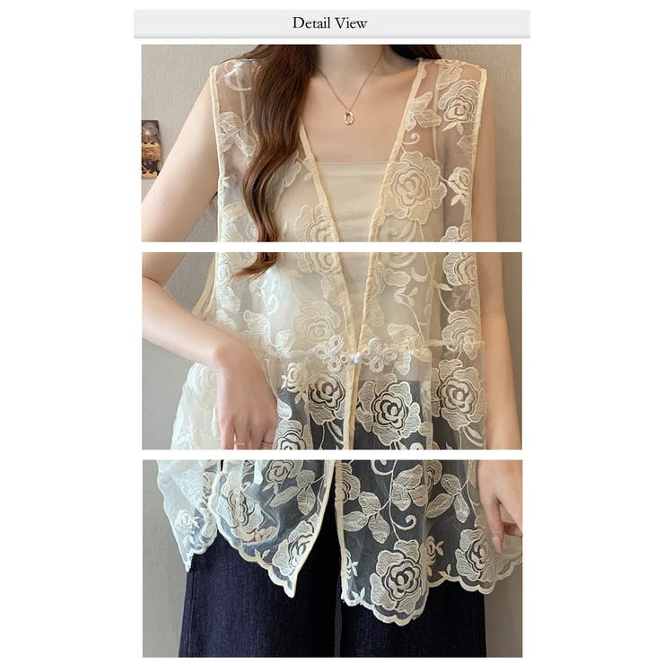 シースルージレ レースベスト | WITCH | 詳細画像4 