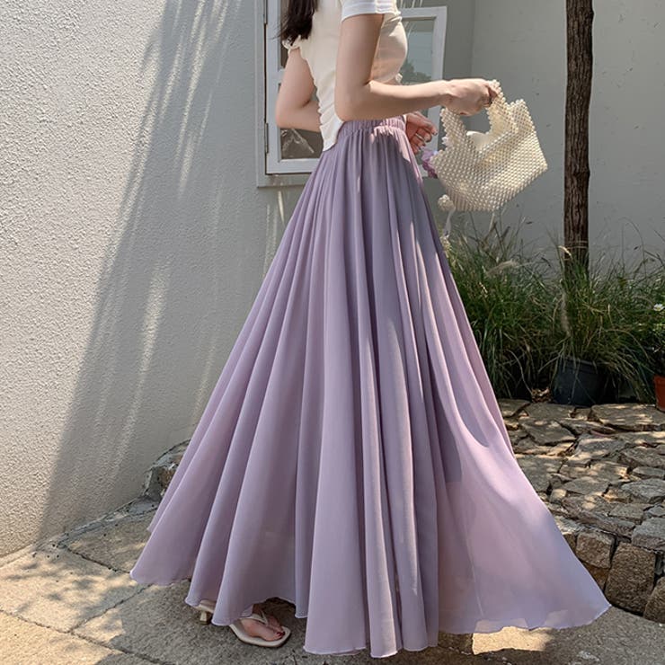 シフォンフレアロングスカート | WITCH | 詳細画像4 