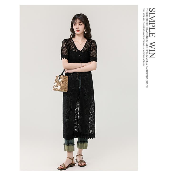 透かし編み Vネック ニットカーディガン | WITCH | 詳細画像16 