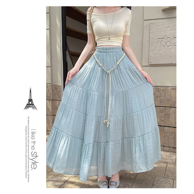 棉麻素材ティアードフレアスカート | WITCH | 詳細画像15 