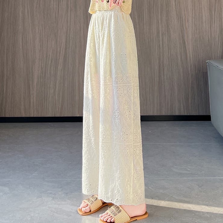 華やか透け感レースシアーワイドパンツ | WITCH | 詳細画像3 