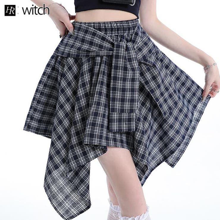 腰巻きフェイクシャツ風ミニスカート | WITCH | 詳細画像1 