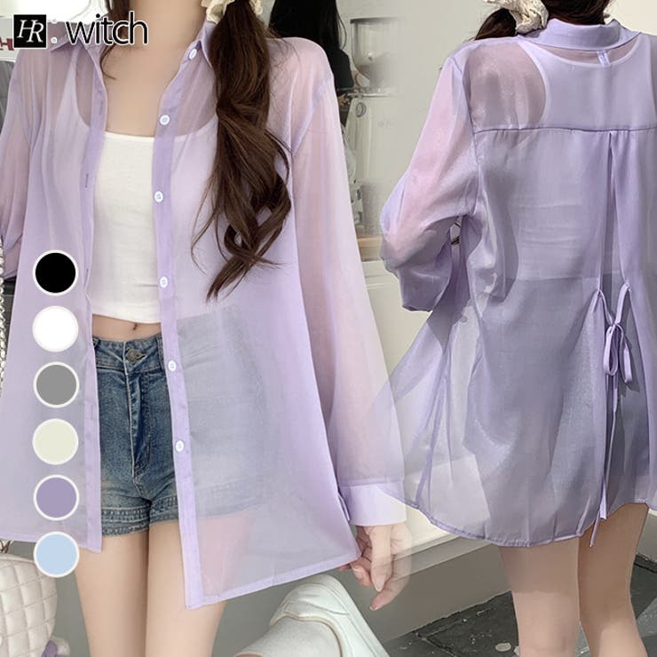 シアーシャツ シースルー 透け感ブラウス トップス [品番：HERW0005895