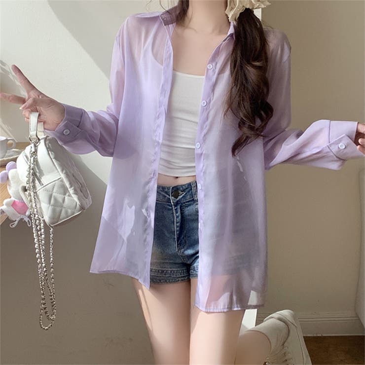 シアーシャツ シースルー 透け感ブラウス トップス  | WITCH | 詳細画像2 