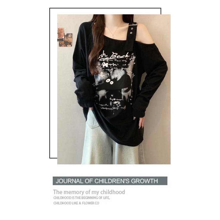 オフショルダー プリント柄Tシャツ | WITCH | 詳細画像11 