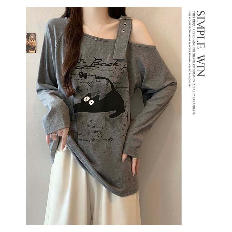 オフショルダー プリント柄Tシャツ | WITCH | 詳細画像15 