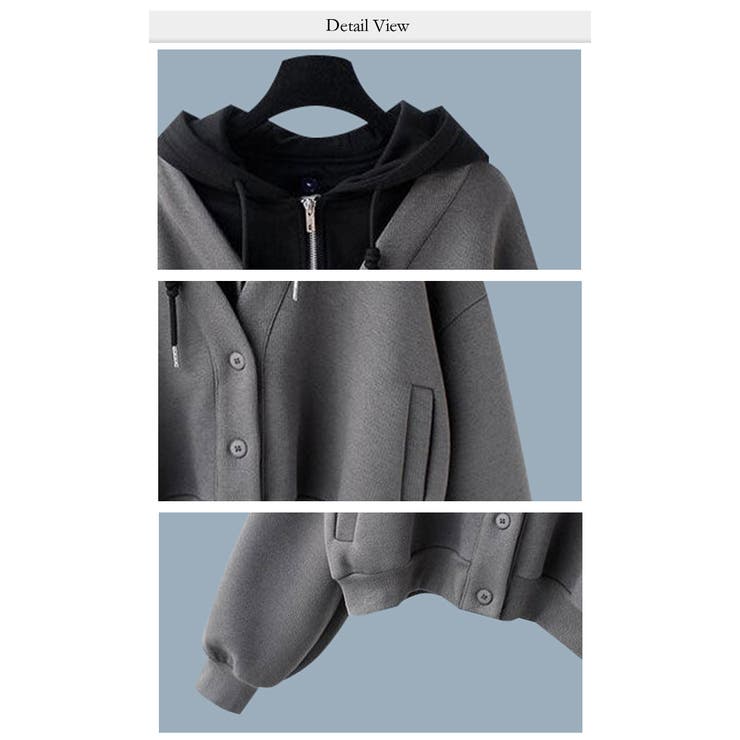 ジッパー フード付き パーカー大人可愛 | WITCH | 詳細画像4 