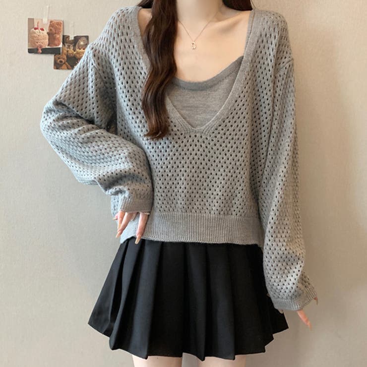 サスペンダー2点セットニットトップス | WITCH | 詳細画像2 