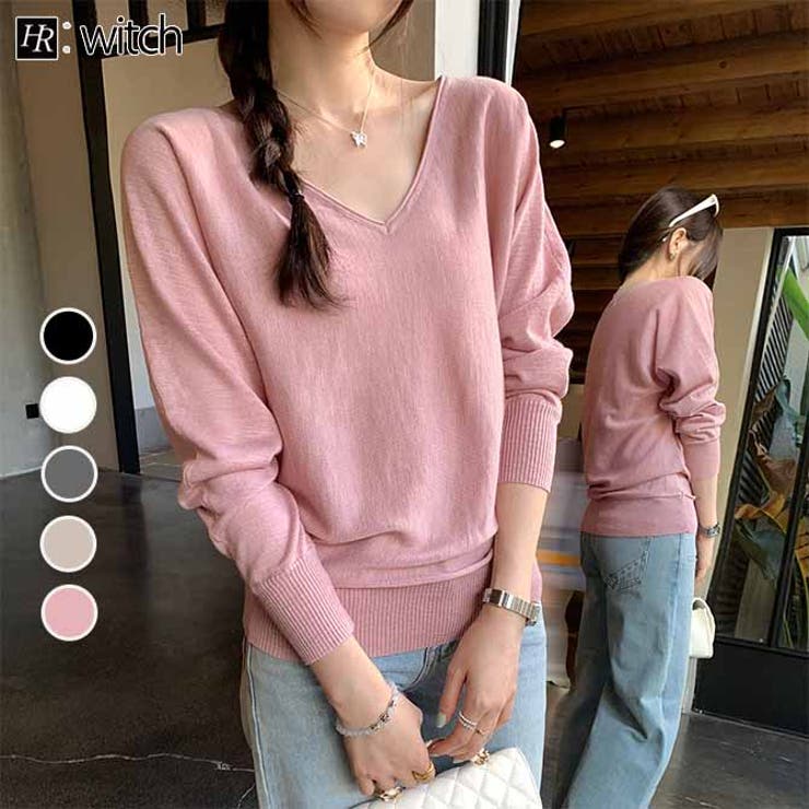 Ｖネックニットソー ニットセーター カジュアルトップス | WITCH | 詳細画像1 