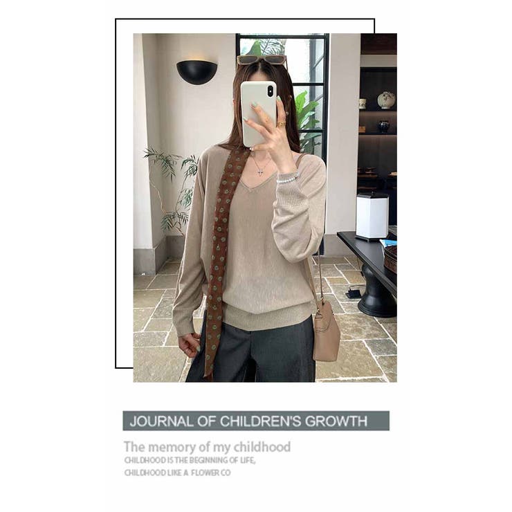 Ｖネックニットソー ニットセーター カジュアルトップス | WITCH | 詳細画像13 