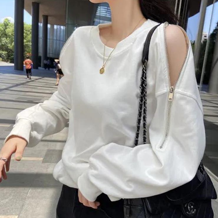 ホワイト | オープンショルダーファスナースウェット | WITCH