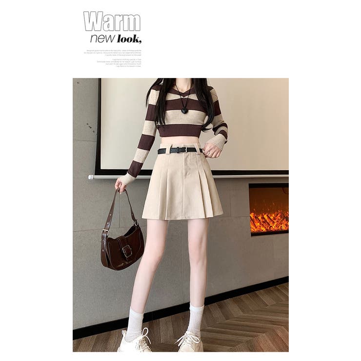 コーデュロイ プリーツ ハイウエストミニスカート | WITCH | 詳細画像9 