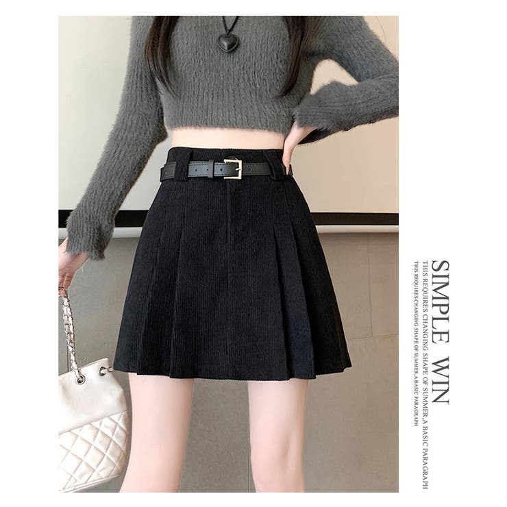 コーデュロイ プリーツ ハイウエストミニスカート | WITCH | 詳細画像13 