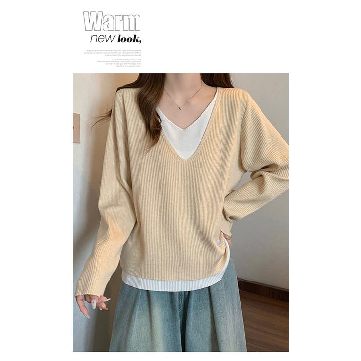 レイヤード風トップス ニット カットソー  | WITCH | 詳細画像7 