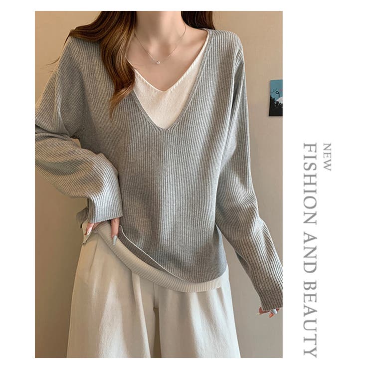 レイヤード風トップス ニット カットソー  | WITCH | 詳細画像11 