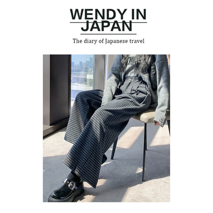 チェック柄ウール調ワイドパンツ Aラインロングパンツ | WITCH | 詳細画像11 