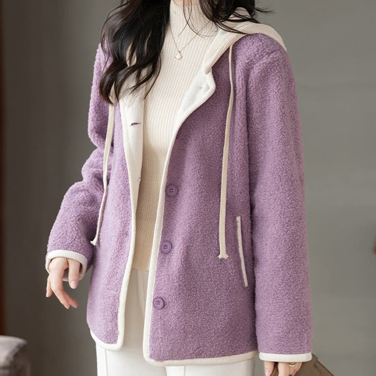 パープル | フードボアジャケット | WITCH