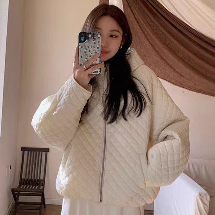 ホワイト | キルティングジャケット フード付き中綿 アウター | WITCH