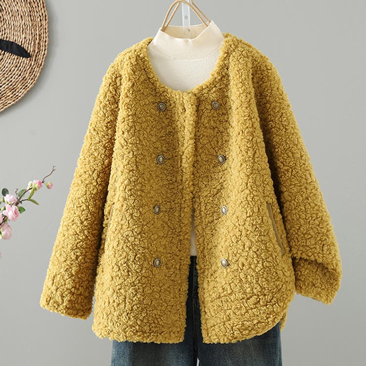 イエロー | ダブルボタンボアコート | WITCH