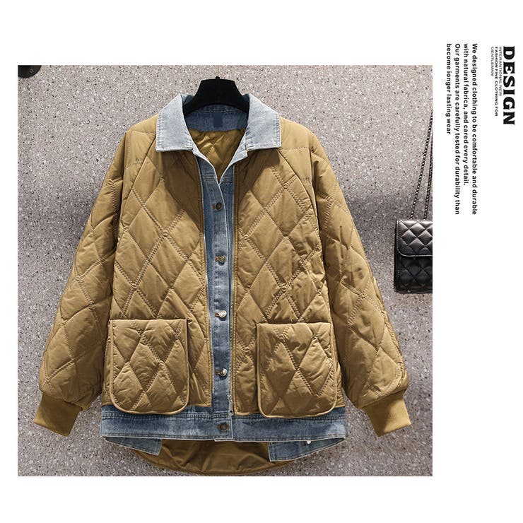 大きいサイズデニム切替アウター中綿 ジャケット  | WITCH | 詳細画像16 