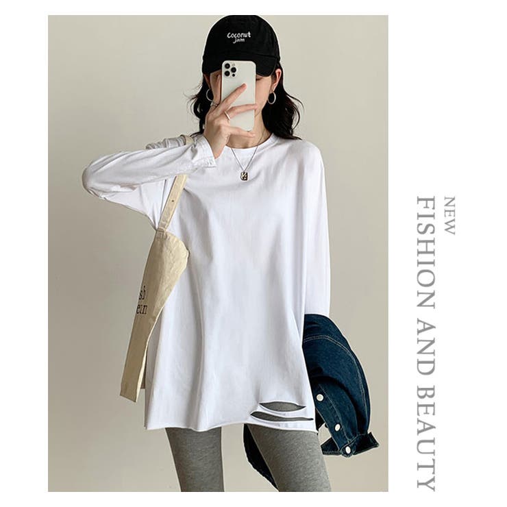 裾ダメージロングTシャツ 長袖 | WITCH | 詳細画像14 