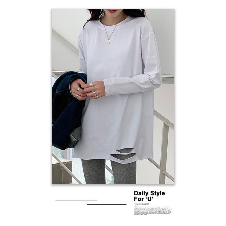 裾ダメージロングTシャツ 長袖 | WITCH | 詳細画像16 