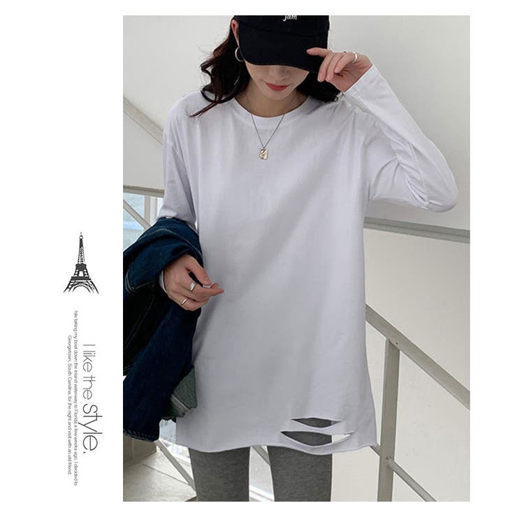 裾ダメージロングTシャツ 長袖 | WITCH | 詳細画像17 