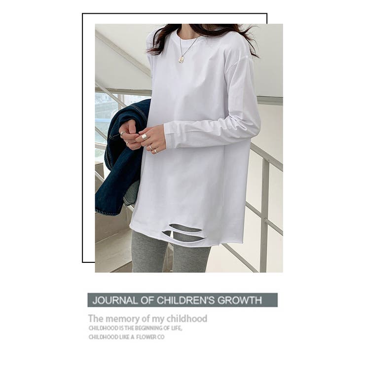 裾ダメージロングTシャツ 長袖 | WITCH | 詳細画像18 