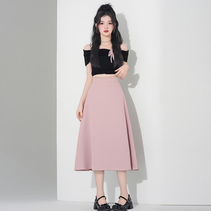 ピンク | 春夏新作フレアスカートふんわりとしたフレアシルエット | WITCH