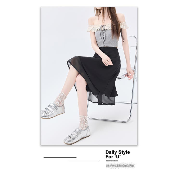 春夏 新作 裾レース サテンフレアミニスカート | WITCH | 詳細画像19 