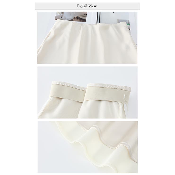 春夏 新作 裾レース サテンフレアミニスカート | WITCH | 詳細画像6 