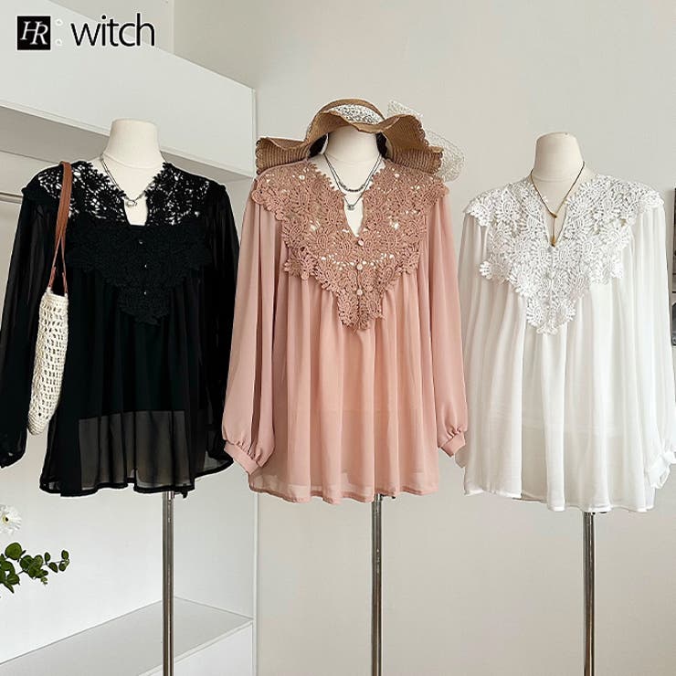 レース刺繍ブラウス トップキャミプレゼント | WITCH | 詳細画像1 