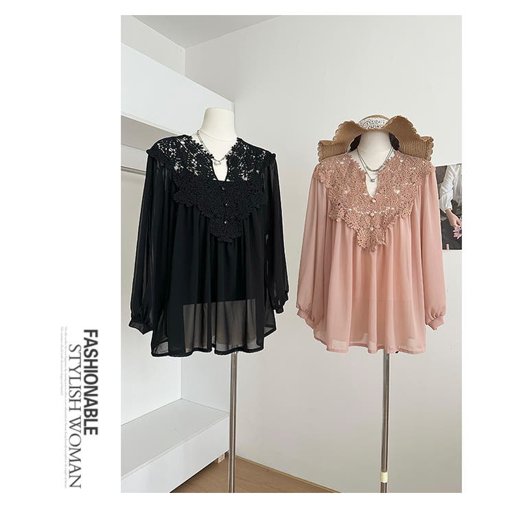 レース刺繍ブラウス トップキャミプレゼント | WITCH | 詳細画像10 