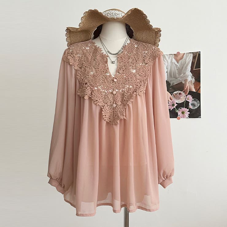 レース刺繍ブラウス トップキャミプレゼント | WITCH | 詳細画像2 