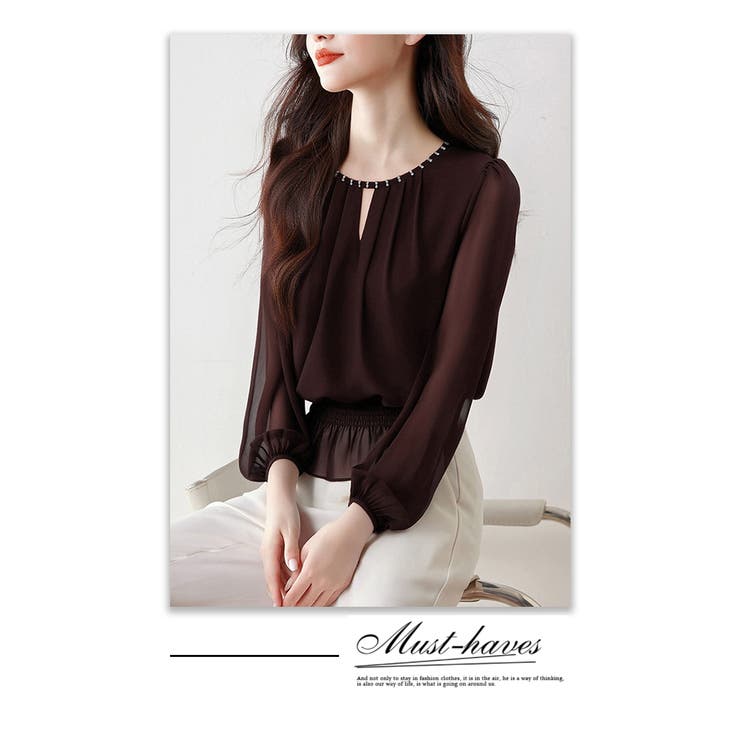 シフォン前タックトップスブラウス | WITCH | 詳細画像13 