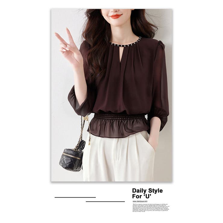 シフォン前タックトップスブラウス | WITCH | 詳細画像14 