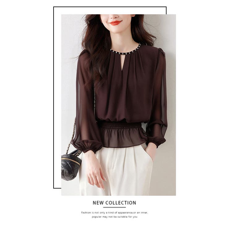 シフォン前タックトップスブラウス | WITCH | 詳細画像15 