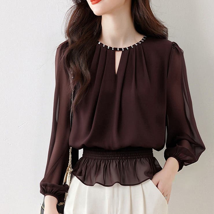 シフォン前タックトップスブラウス | WITCH | 詳細画像2 